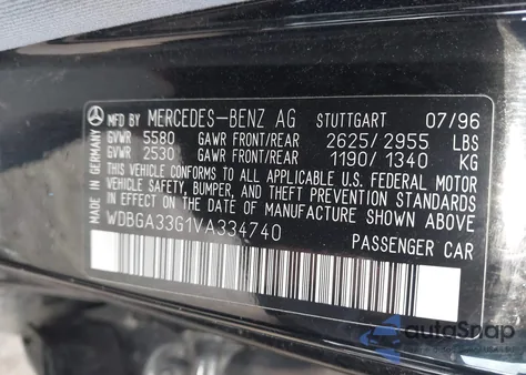 1997 Mercedes-Benz S 320 Base Lwb z USA, uszkodzony, nr VIN WDBGA33G1VA334740